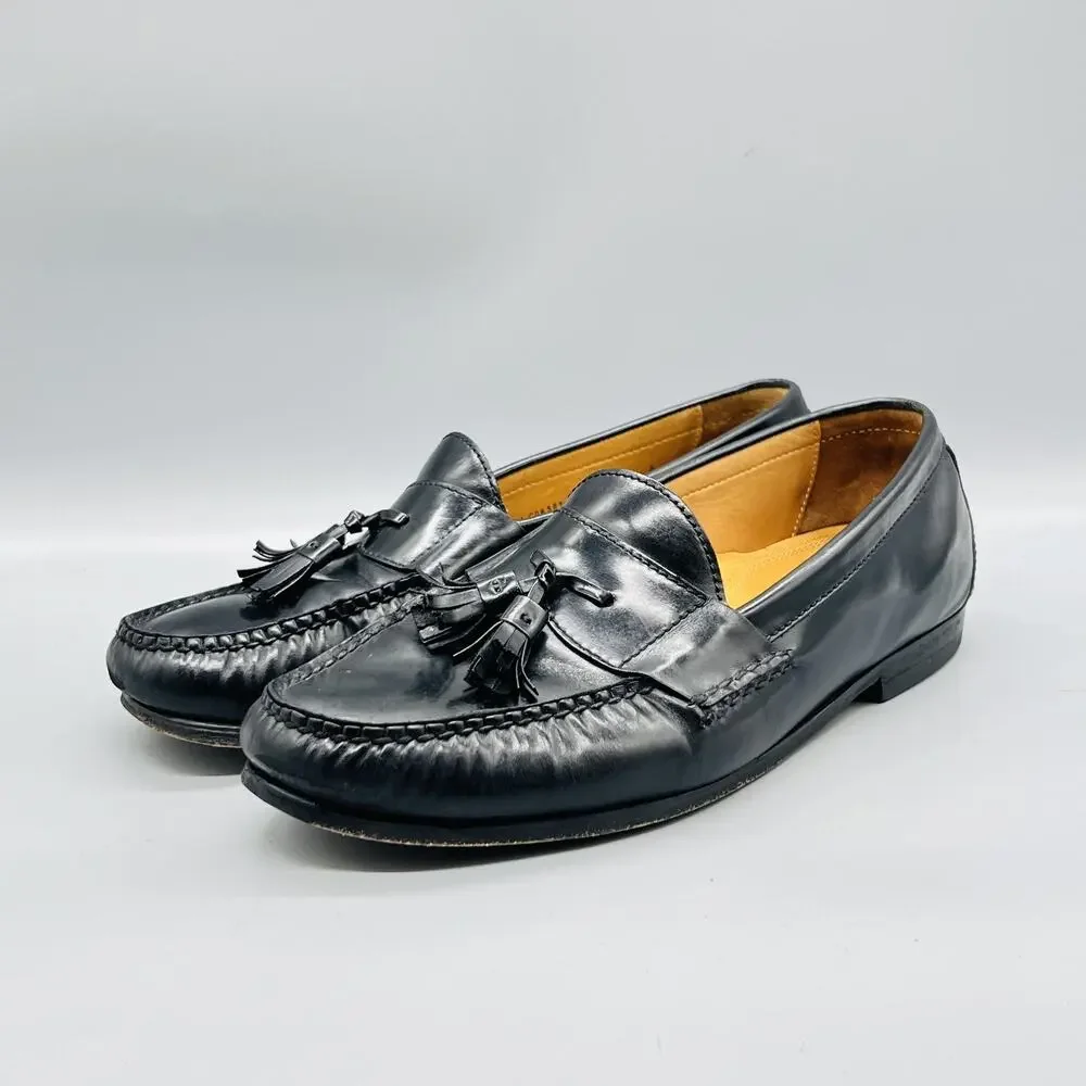 Cole Haan Shoes Mens 11.5 Black Leather Vtg Air Tassel Loafers Slip On Dress